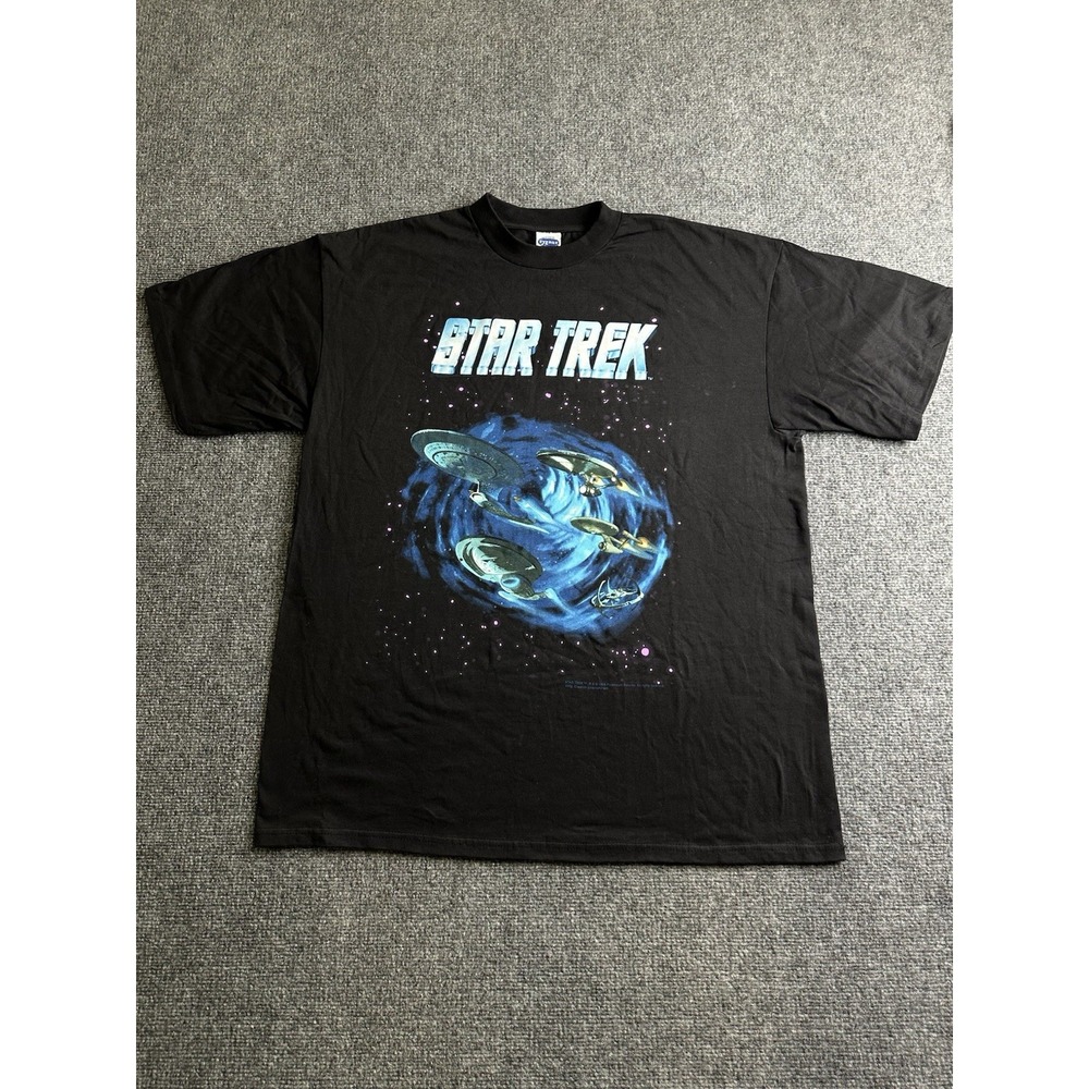 Mens 1998 Star Trek Spaceships Cygnus Paramount Graphic T-Shirt, Size XL